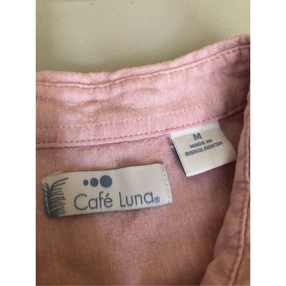 Café Luna Linen Blend Mens Button Down Shirt Size M - Picture 11 of 12
